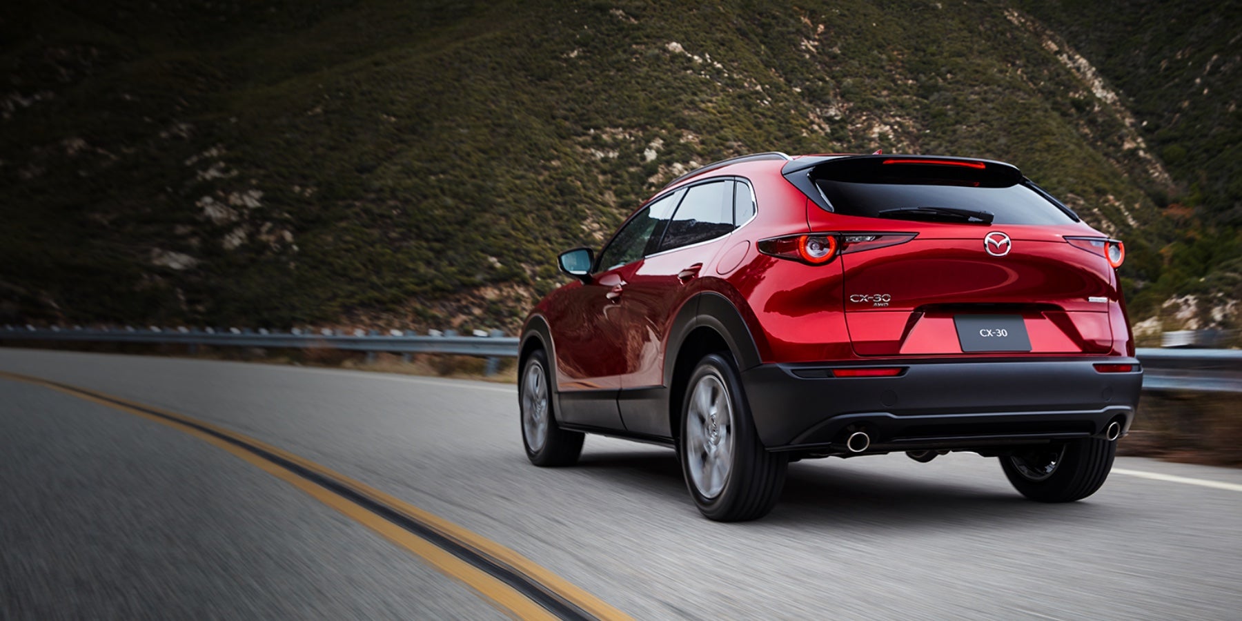 Red 2020 Mazda CX-30 Driving on the road | Route 9 Mazda of Poughkeepsie in Poughkeepsie, NY