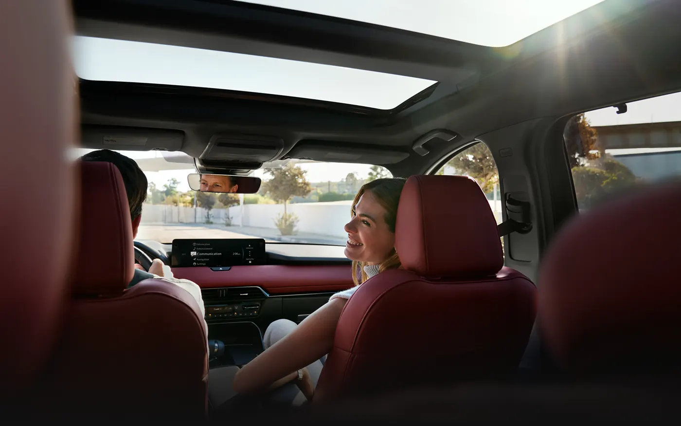 Friends riding in the 2-row 2027 Mazda CX-90 | Route 9 Mazda of Poughkeepsie in Poughkeepsie NY