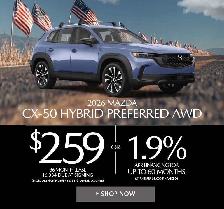 2026 Mazda CX-50 Hybrid Preferred AWD LEASE FOR $259 / MO.